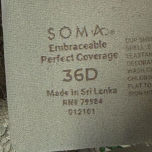 Soma Embraceable Floral Perfect Coverage Size 36D - Picture 6 of 9